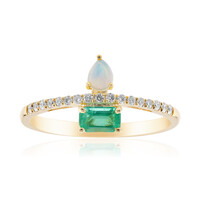 14K AAA Zambian Emerald Gold Ring (CIRARI)