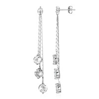 White Topaz Silver Earrings