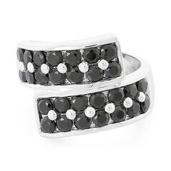 Black Spinel Silver Ring