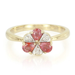 10K Unheated Padparadscha Sapphire Gold Ring