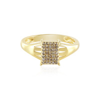 I3 Champagne Diamond Silver Ring