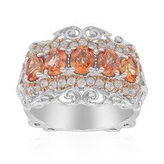 Padparadscha Sapphire Silver Ring (Dallas Prince Designs)