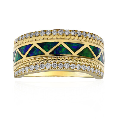 14K Lightning Ridge Black Opal Gold Ring (CIRARI)