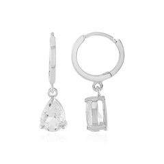 White Topaz Silver Earrings