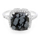 Snowflake Obsidian Silver Ring