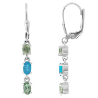 Green apatite Silver Earrings