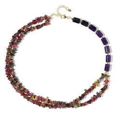 Fancy Tourmaline Silver Necklace (Riya)