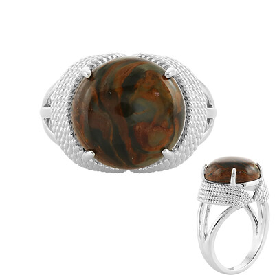 Golden Pietersite Silver Ring