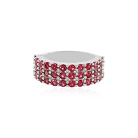 Noble Red Spinel Silver Ring