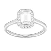 White Topaz Silver Ring