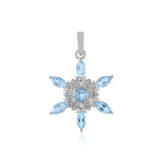 Sky Blue Topaz Silver Pendant