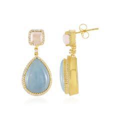 Aquamarine Brass Earrings (Juwelo Style)