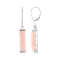 Pink Opal Silver Earrings