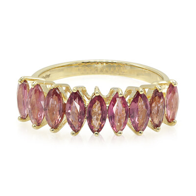 10K Unheated Padparadscha Sapphire Gold Ring