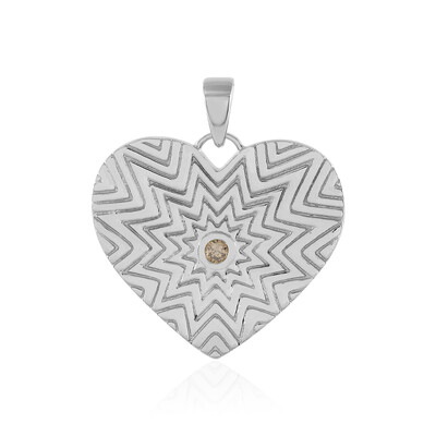 I3 Champagne Diamond Silver Pendant