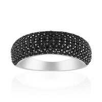 Black Spinel Silver Ring