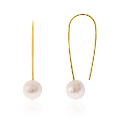 White Freshwater Pearl Silver Earrings (Joias do Paraíso)