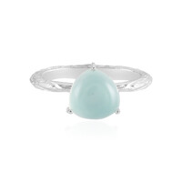 Aqua Chalcedony Silver Ring