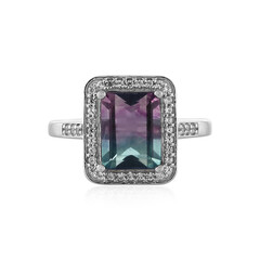 Bi Colour Fluorite Silver Ring