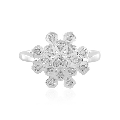 I2 (I) Diamond Silver Ring