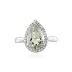 Green Amethyst Silver Ring