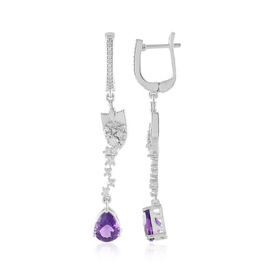 Siberian Amethyst Silver Earrings