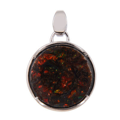 Ammolite Silver Pendant