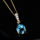 9K London Blue Topaz Gold Pendant