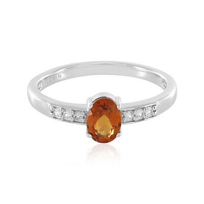 Hessonite Garnet Silver Ring