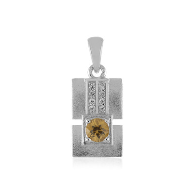 Yellow Zircon Silver Pendant