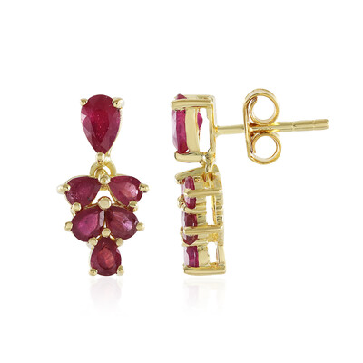 Madagascar Ruby Silver Earrings