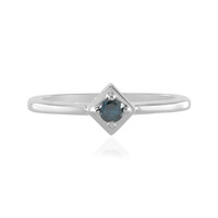 I3 Blue Diamond Silver Ring