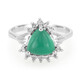 Green Chalcedony Silver Ring