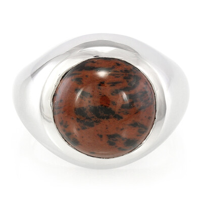 Mahogany Obsidian Silver Ring