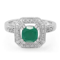 Green Chalcedony Silver Ring