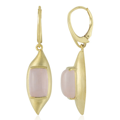 Rose Quartz Silver Earrings (MONOSONO COLLECTION)