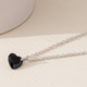 Black Spinel Silver Necklace