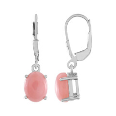 Pink Opal Silver Earrings