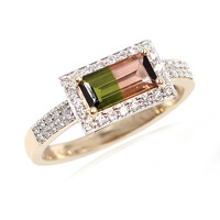 14K Bi Colour Tourmaline Gold Ring (AMAYANI)