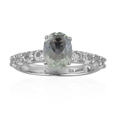 Green Amethyst Silver Ring