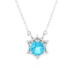 Paraiba Color Topaz Silver Necklace