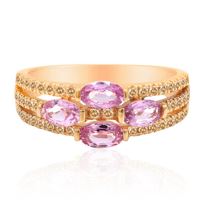 9K Pink Sapphire Gold Ring (Annette)