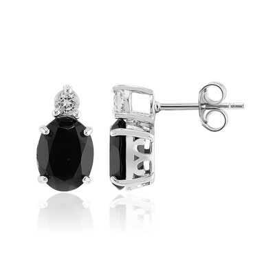 Black Onyx Silver Earrings