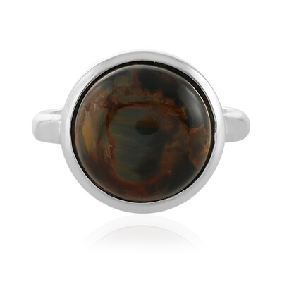 Golden Pietersite Silver Ring