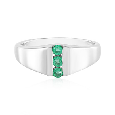 Russian Emerald Silver Ring