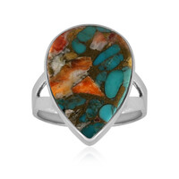 Multi Gem Silver Ring