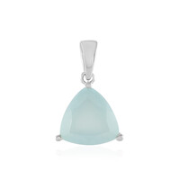 Aqua Chalcedony Silver Pendant