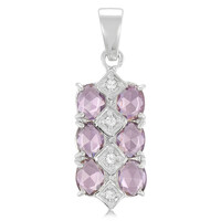 Unheated Ceylon Purple Sapphire Silver Pendant