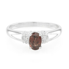 Chocolate Zircon Silver Ring