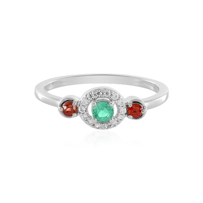 Russian Emerald Silver Ring